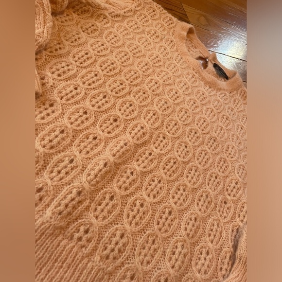 J CREW Sweater Women’s Size L Pink Cable-Knit Balloon Sleeve Alpaca Wool Blend - Picture 16 of 16